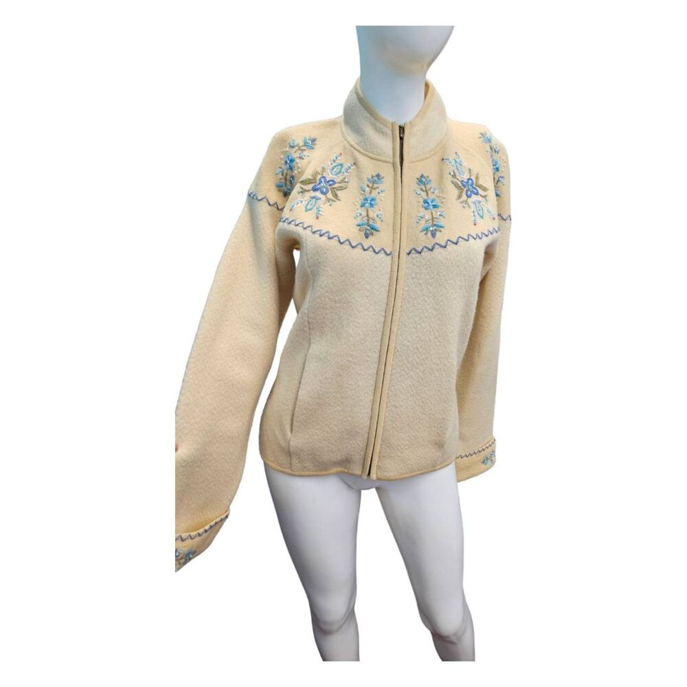 Icelandic Design Embroidered Wool Jacket Womens S… - image 2